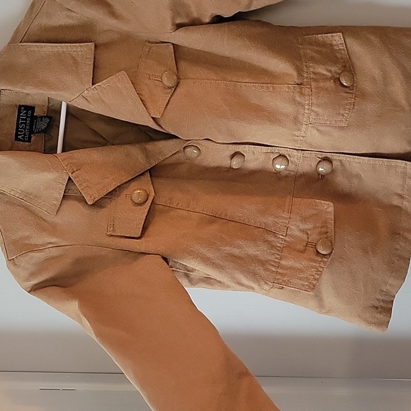 Austin Clothing Company Womans Sz. M Jacket Suede Look Beige - Picture 5 of 7